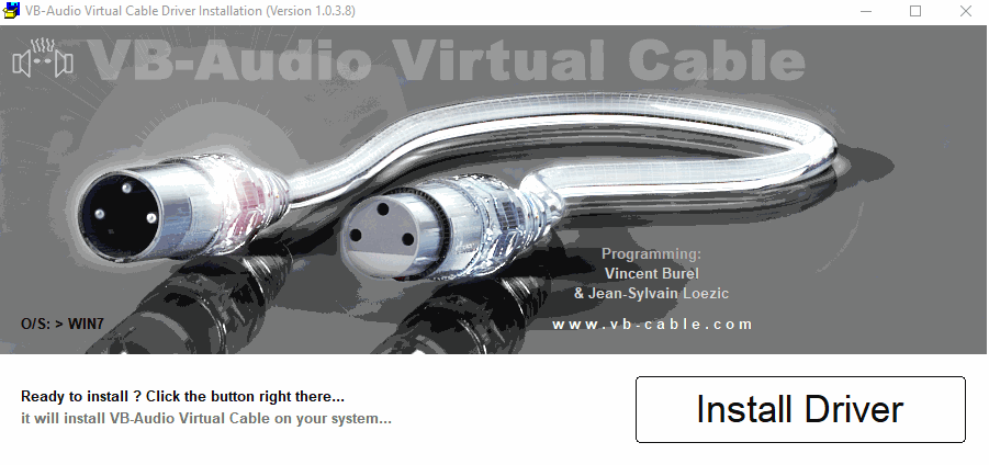 Gif showing VB-Audio Virtual Cable setup page